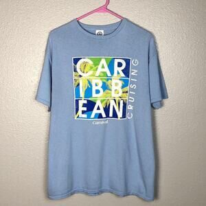 Delta Pro Weight Size Large Carnival Caribbean Cruising Graphic Short Sleeve Tee